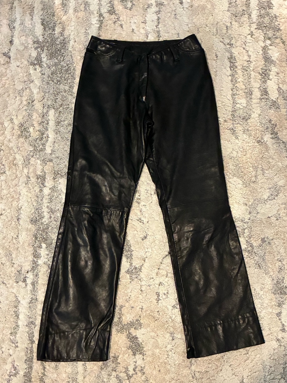 Vintage Laurence Roy Women’s Black Lambskin Pants Straight Leg